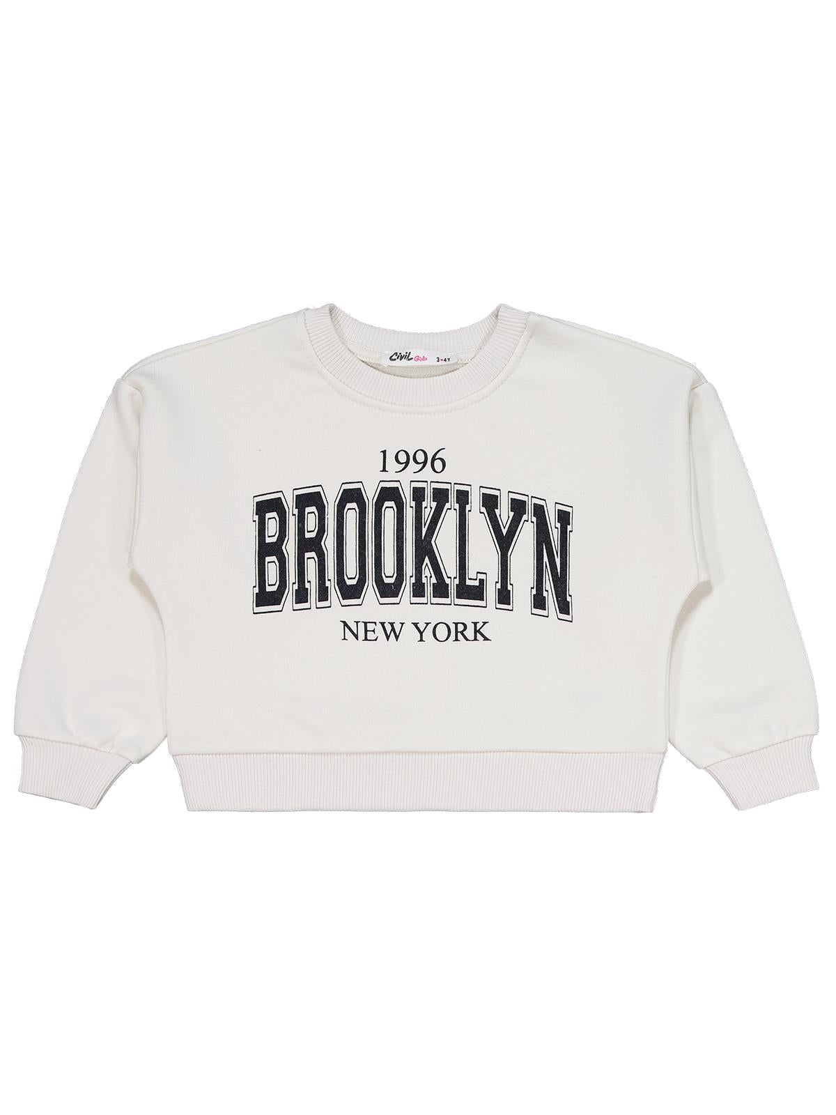 Civil Girls Brooklyn Baskılı 2-5 Yaş Eşofman Takımı - Lila