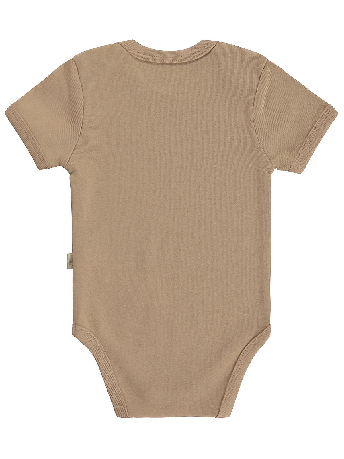 Civil Baby Düz Renkli Kısa Kol  Çıtçıtlı Badi - Sarı