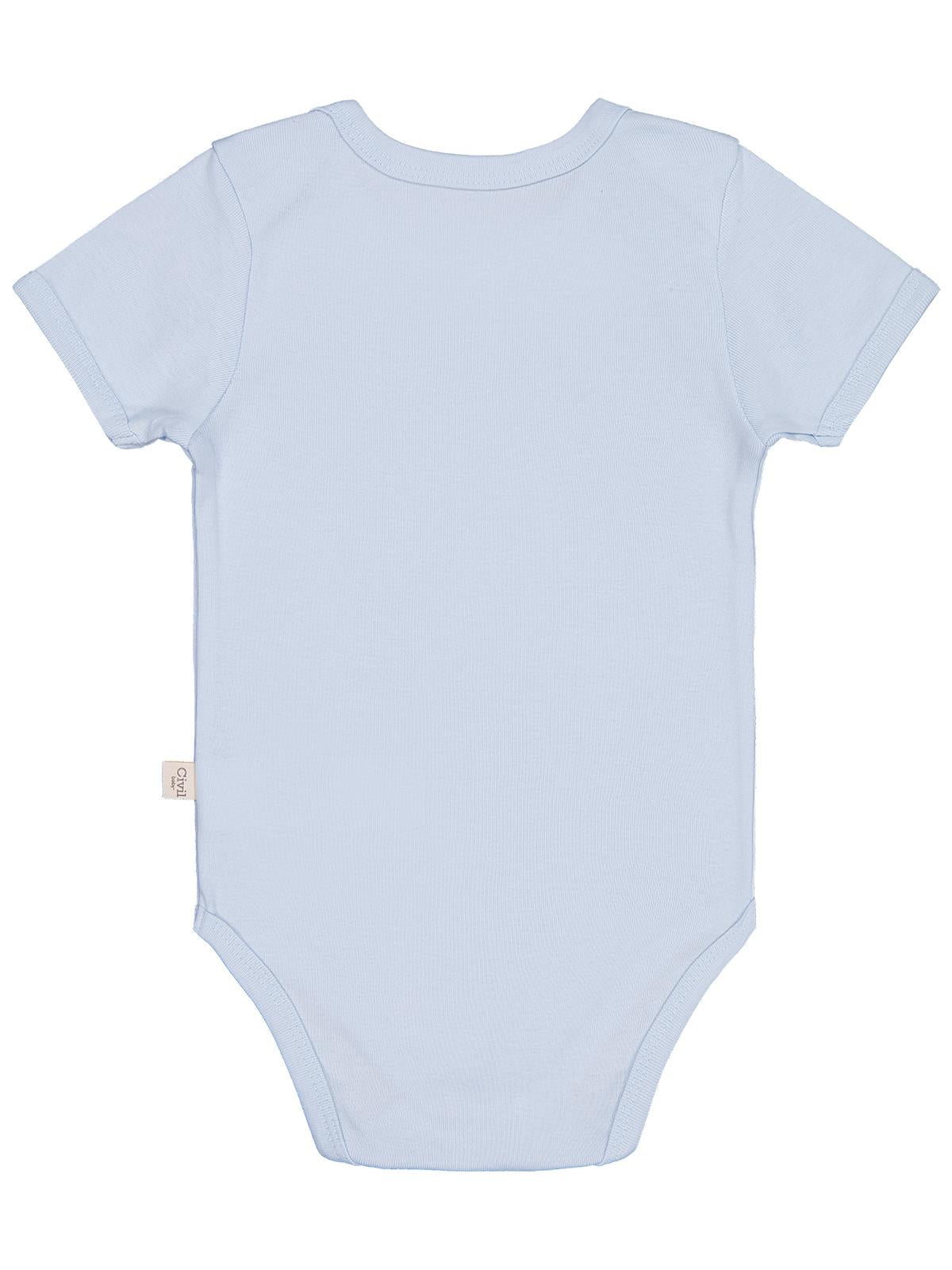 Civil Baby Düz Renkli Kısa Kol  Çıtçıtlı Badi - Sarı