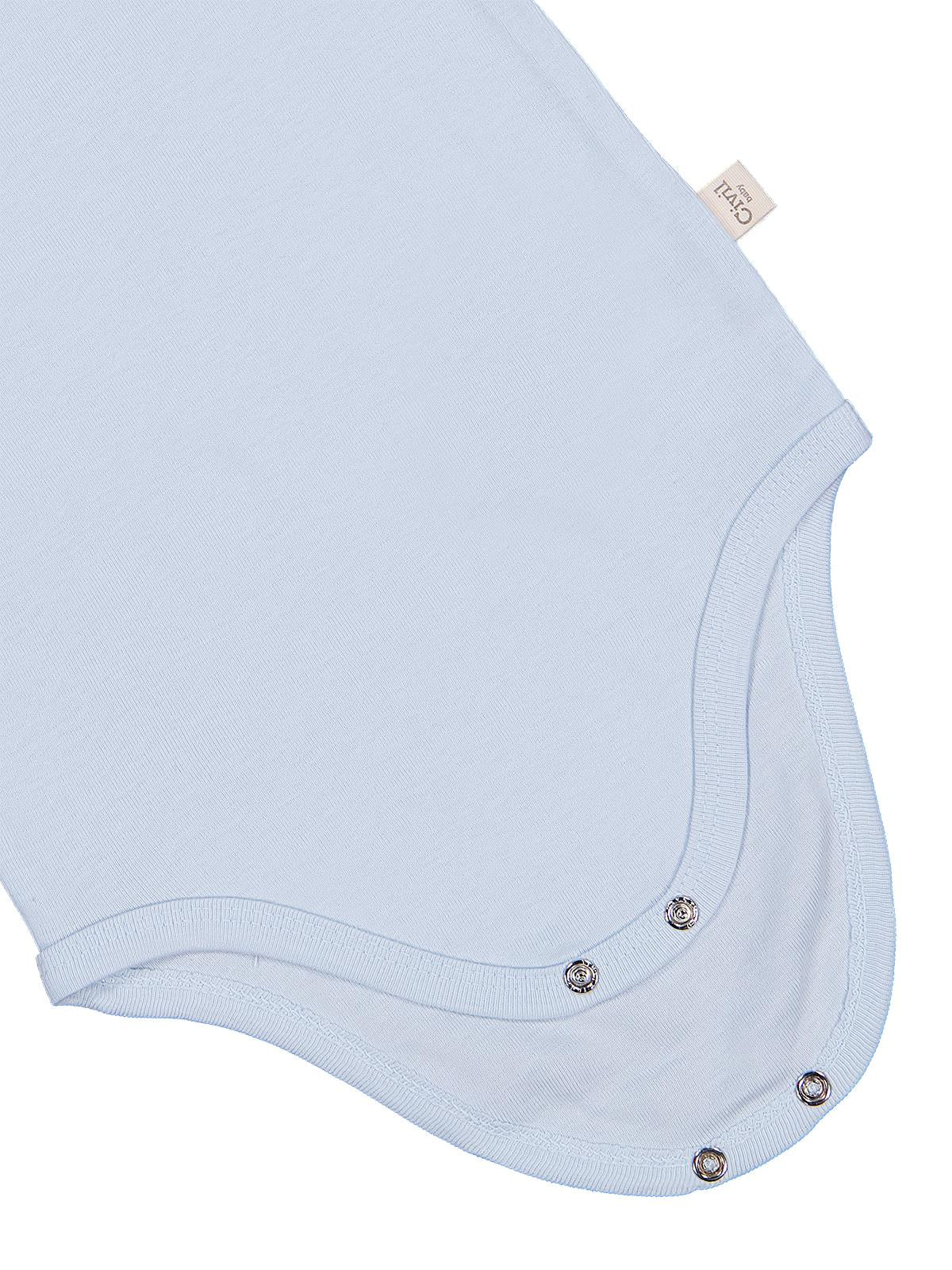 Civil Baby Düz Renkli Kısa Kol 3-9 Ay Çıtçıtlı Badi - Mavi