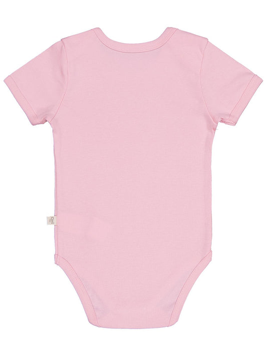 Civil Baby Düz Renkli Kısa Kol 1-3 Yaş Çıtçıtlı Badi - Pembe