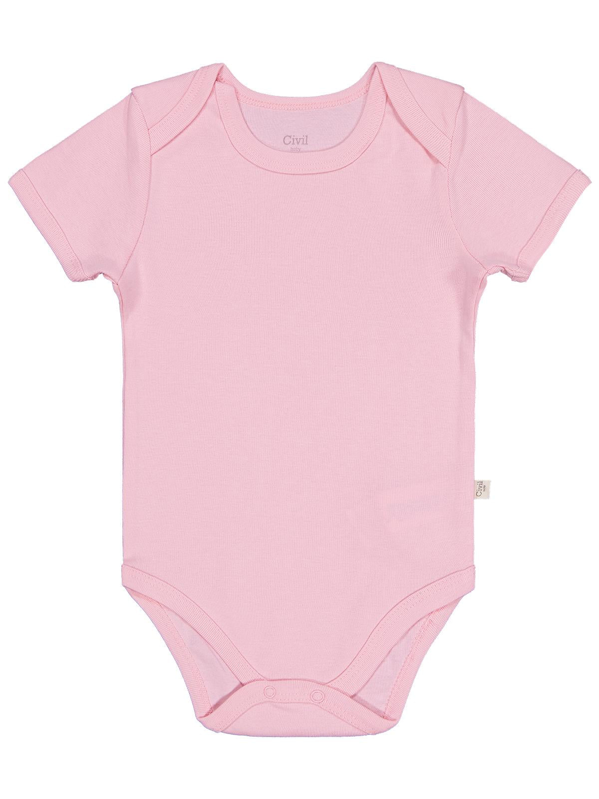 Civil Baby Düz Renkli Kısa Kol 1-3 Yaş Çıtçıtlı Badi - Mavi