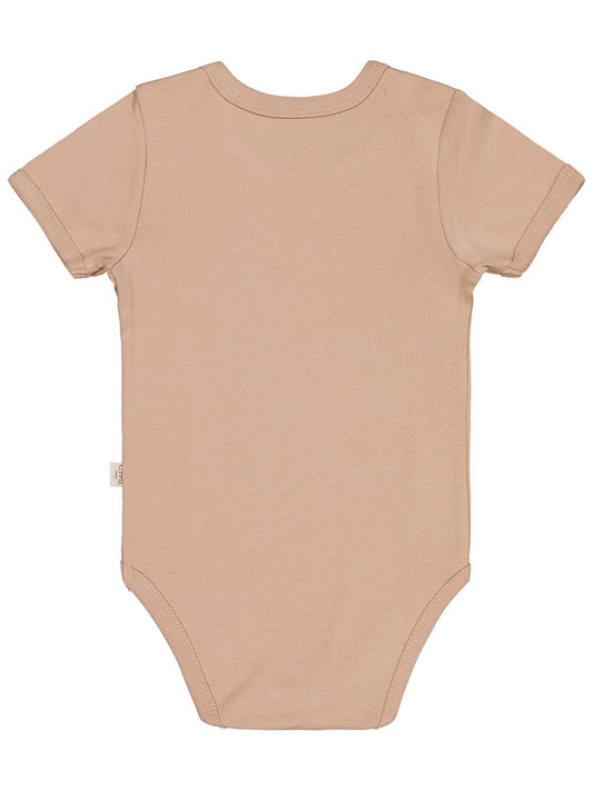 Civil Baby Düz Renkli Kısa Kol 1-3 Yaş Çıtçıtlı Badi - Kahverengi