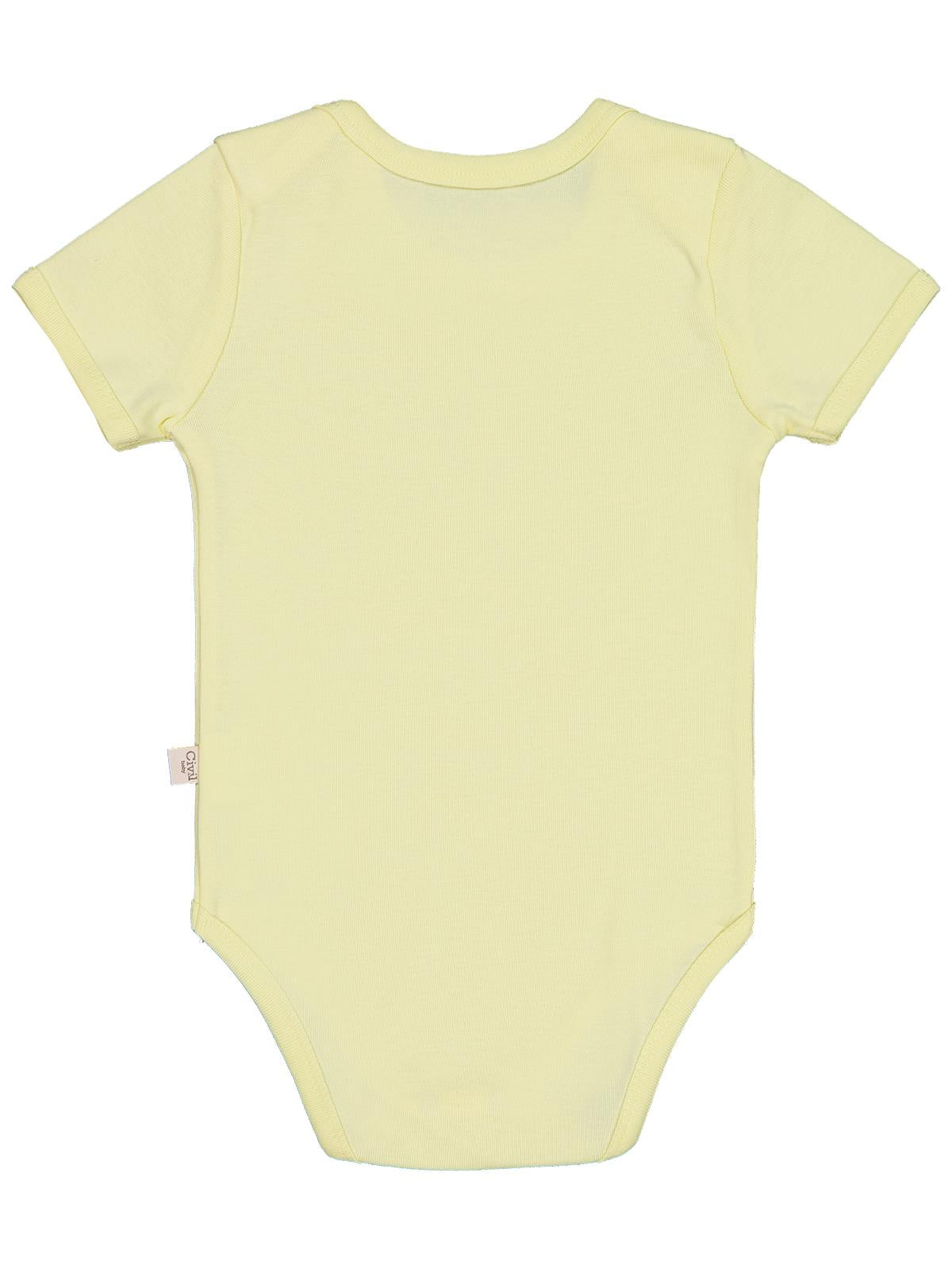 Civil Baby Düz Renkli Kısa Kol 1-3 Yaş Çıtçıtlı Badi - Mavi