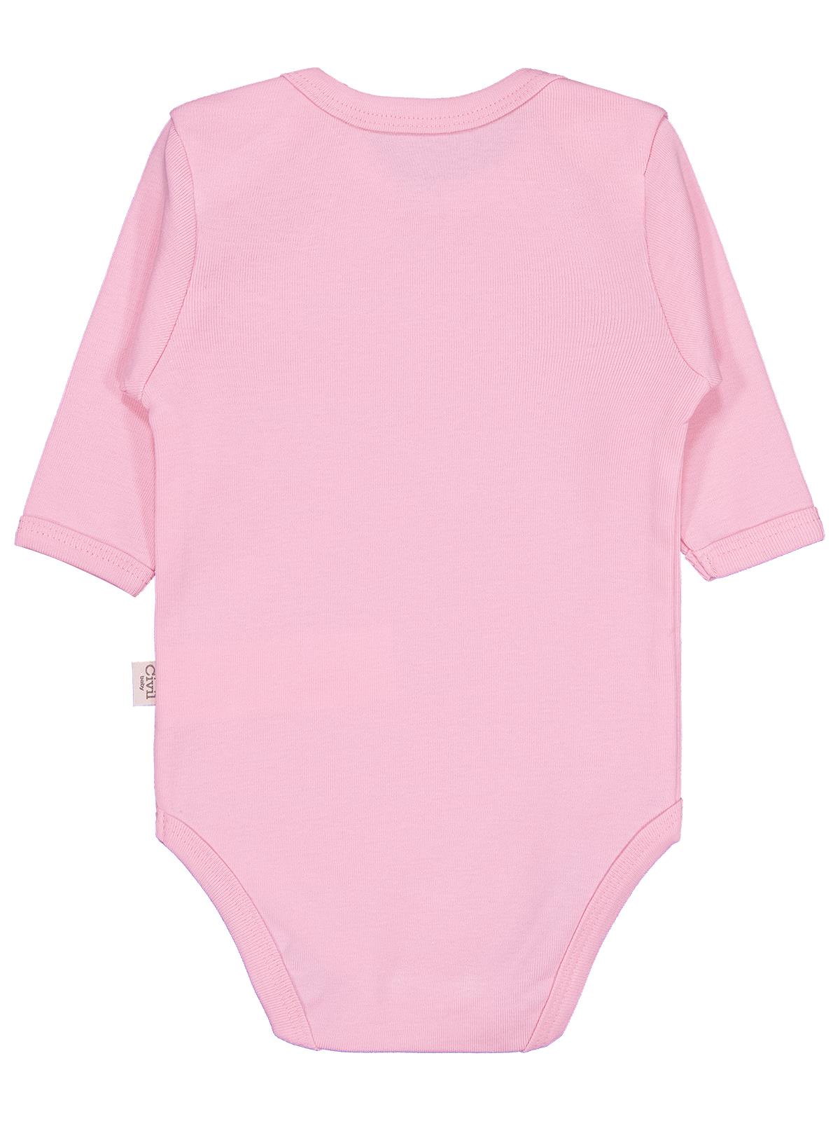 Civil Baby Düz Renkli Uzun Kol 0-1 Ay Çıtçıtlı Badi - Mavi