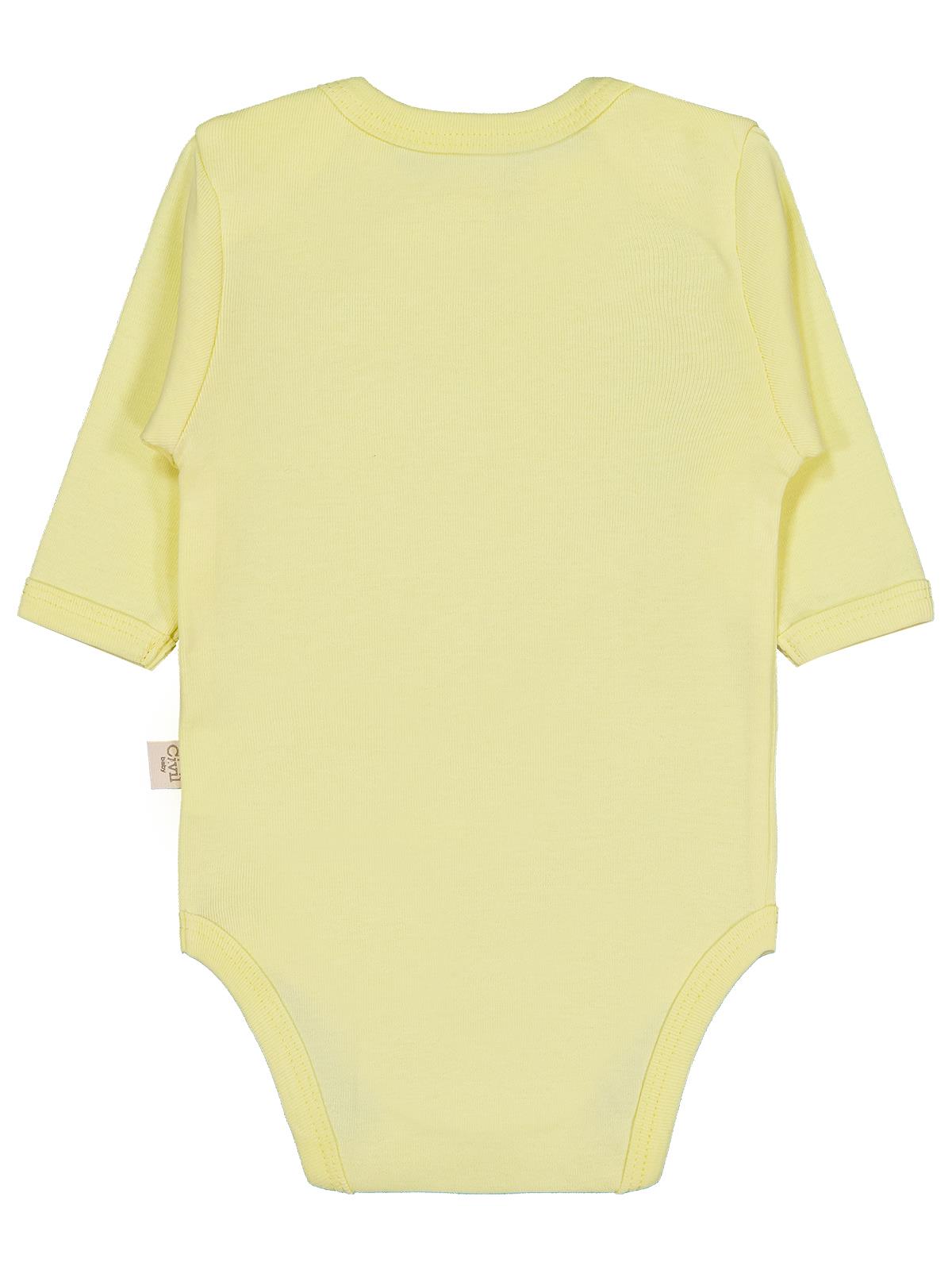 Civil Baby Düz Renkli Uzun Kol 3-9 Ay Çıtçıtlı Badi - Mavi
