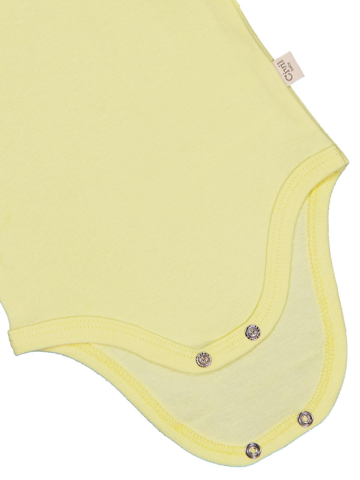 Civil Baby Düz Renkli Uzun Kol 0-1 Ay Çıtçıtlı Badi - Sarı