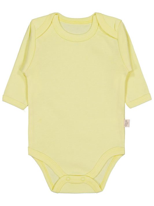 Civil Baby Düz Renkli Uzun Kol 12-36 Ay Çıtçıtlı Badi - Sarı
