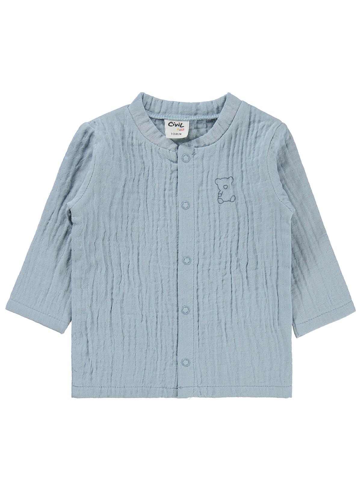 Civil Baby Ayıcık Baskılı 1-9 Ay Pijama Takımı - Mavi
