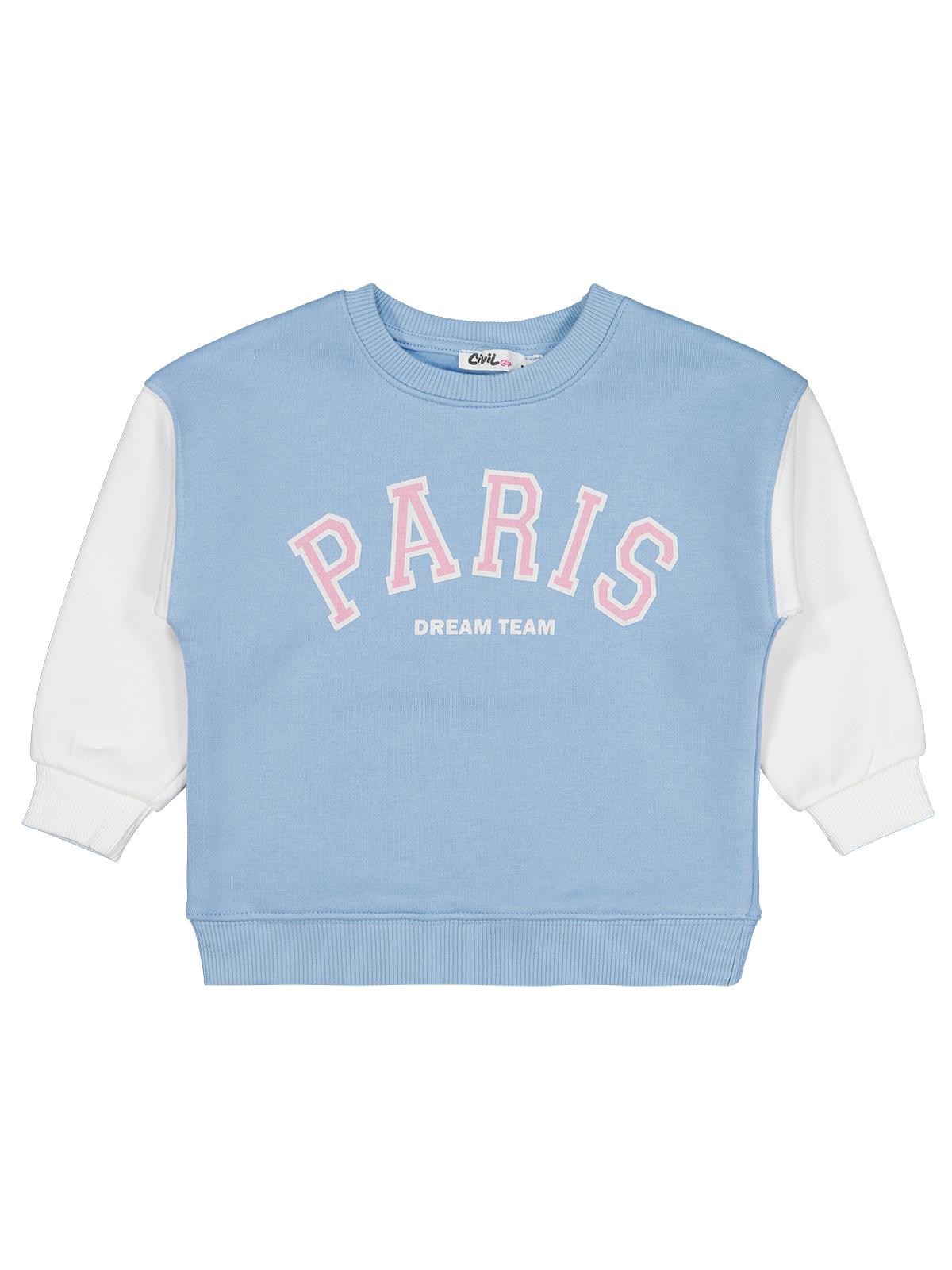 Civil Girls Paris Baskılı 2-5 Yaş Sweatshirt - Pembe