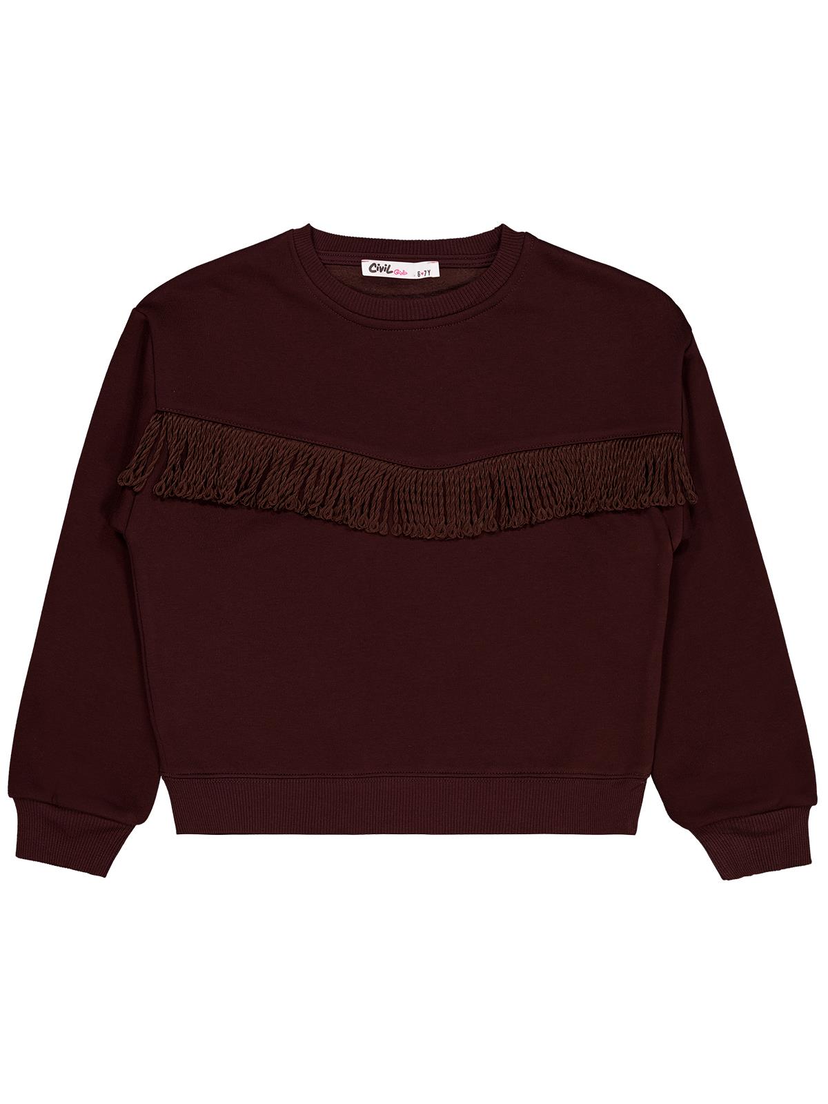 Civil Girls Püsküllü 10-13 Yaş Sweatshirt - Kahve