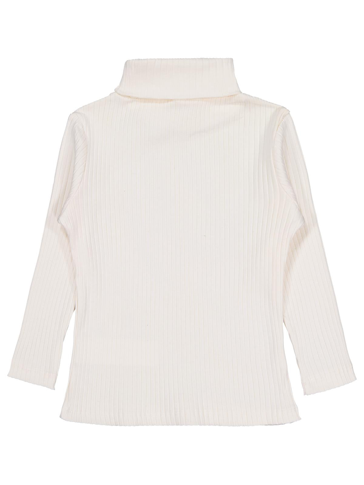 Civil Kız Çocuk Boğazlı Sweatshirt | Kaşkorse Uzun Kol Balıkçı Yaka | Okul Kreş ve Günlük Kullanım - Ekru