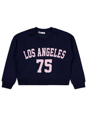 Civil Girls Los Angeles Baskılı 6-9 Yaş Sweatshirt - Lacivert