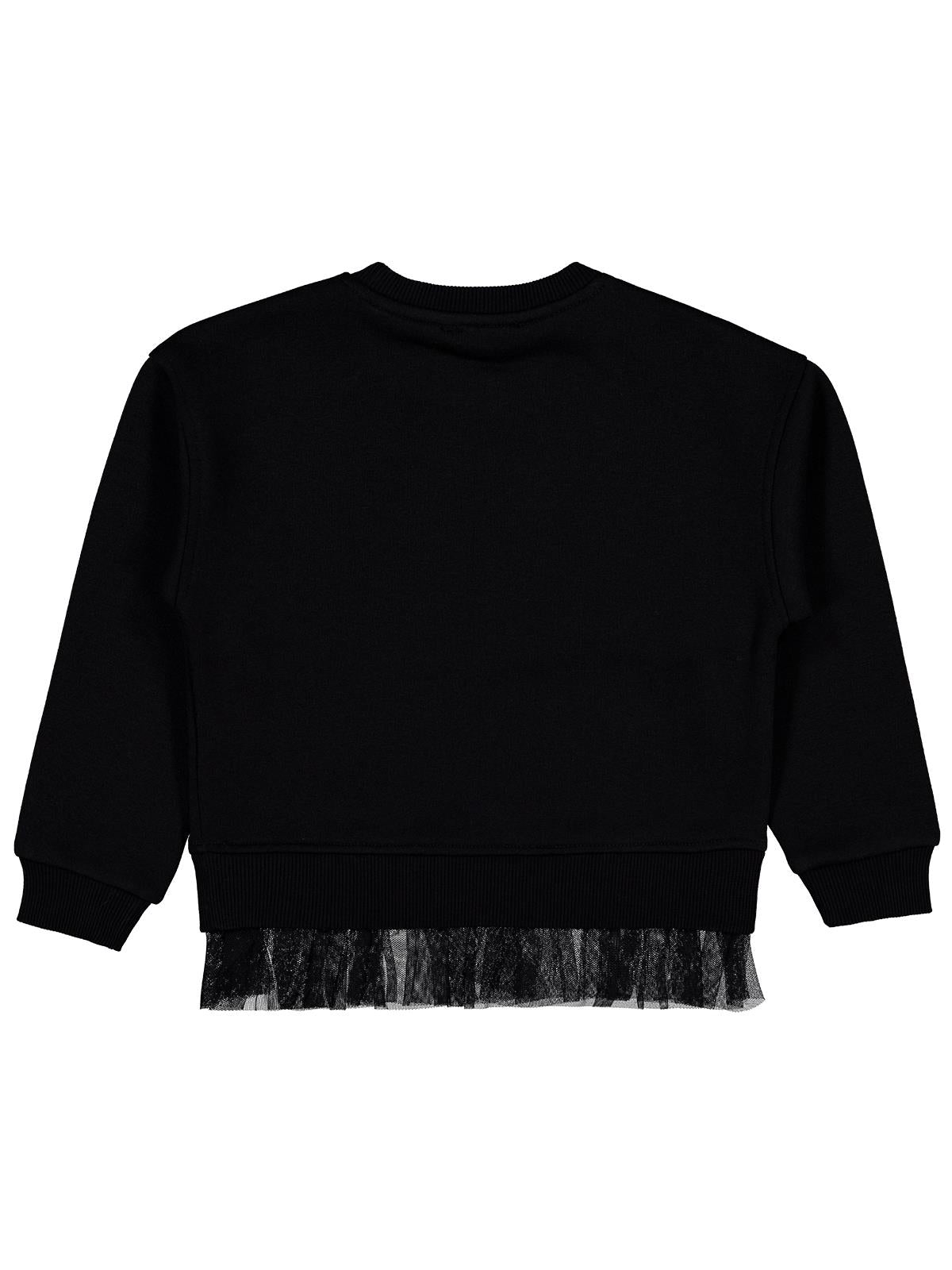 Civil Girls Yıldız Baskılı 10-13 Yaş Sweatshirt - Siyah