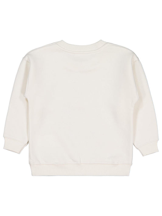 Civil Kız Çocuk Leopar Baskılı Sweatshirt | 3 İp Uzun Kol | Okul Kreş ve Günlük Kullanım - Ekru