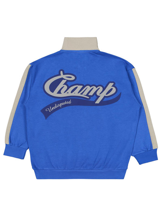 Civil Erkek Çocuk Champ Nakışlı Sweatshirt | Çelik İnterlok Uzun Kol | Okul Kreş ve Günlük Kullanım - Mavi