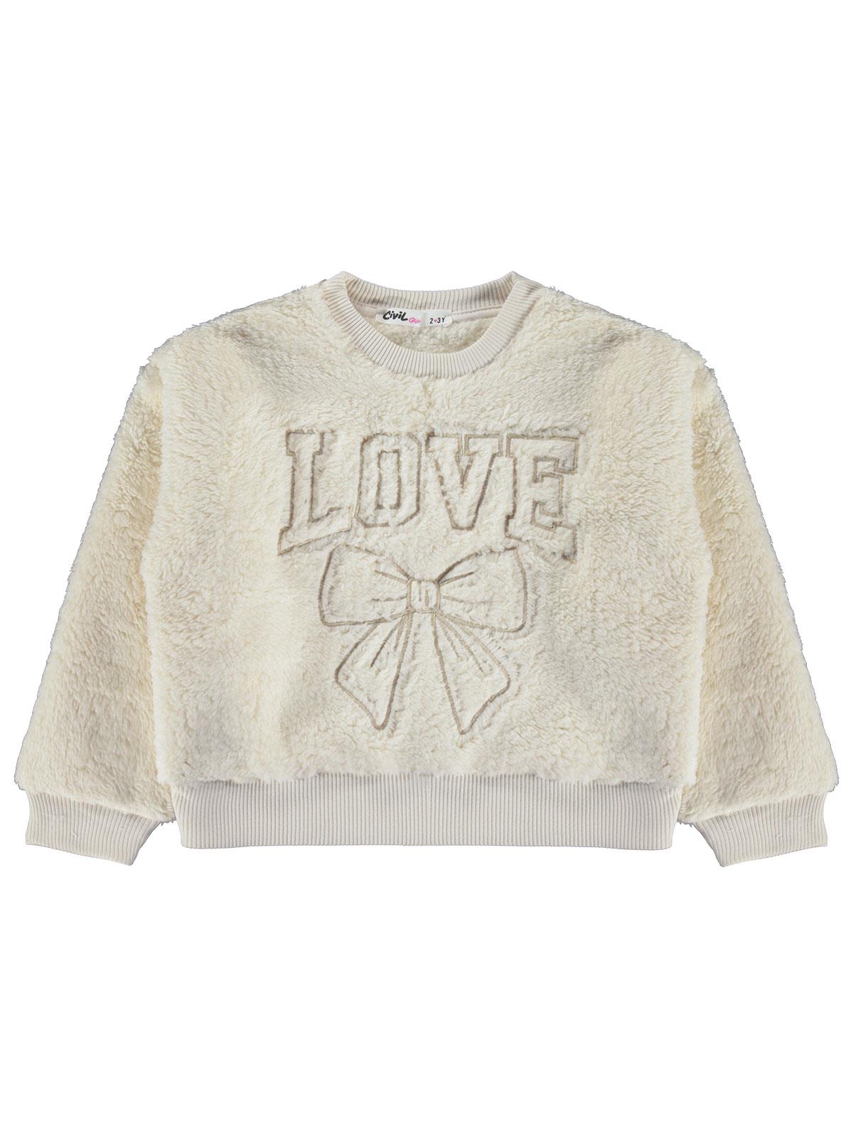 Civil Girls Love Nakışlı 2-5 Yaş Sweatshirt - Pembe