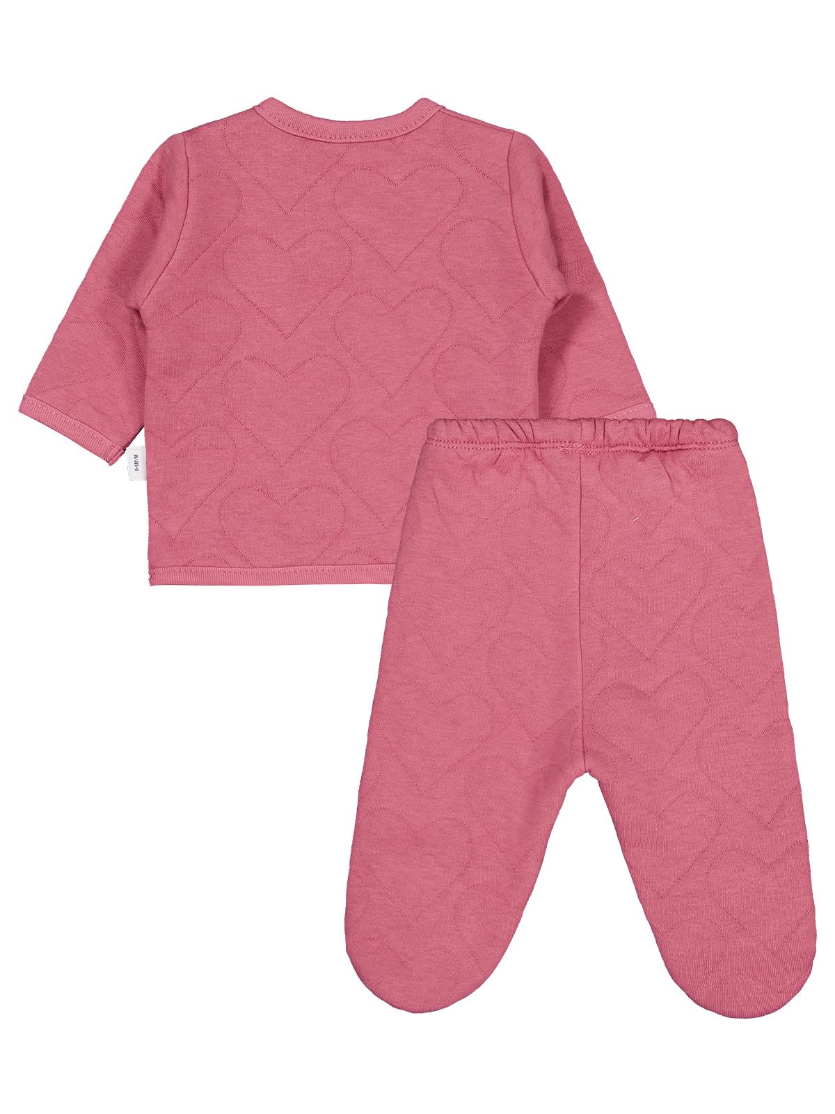 Civil Baby Kalp Desenli 3lü  Zıbın Takımları - Pembe
