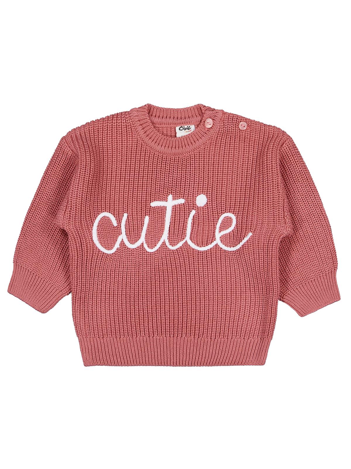 Civil Baby Cutie İşlemeli 6-18 Ay Kazak - Turuncu