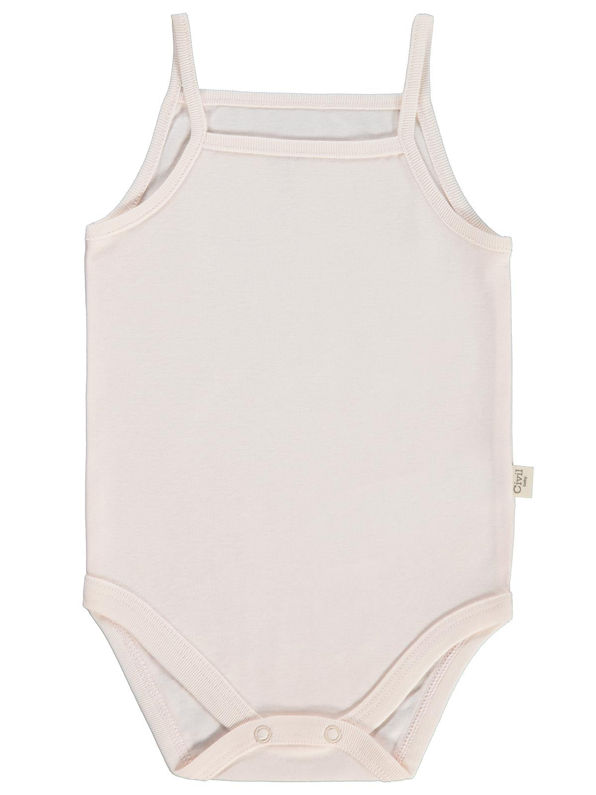 Civil Baby 3 lü Basıc İp Askılı 0-36 Ay Çıtçıtlı Badi - Pudra
