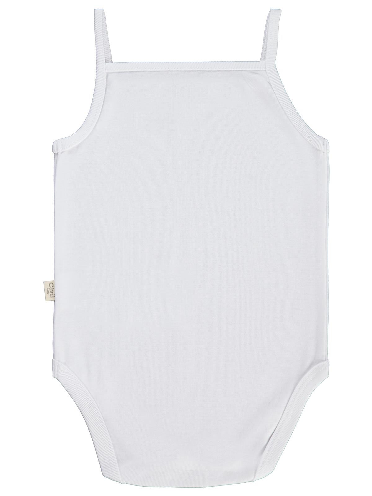 Civil Baby 3 lü Basıc İp Askılı 0-36 Ay Çıtçıtlı Badi - Pudra