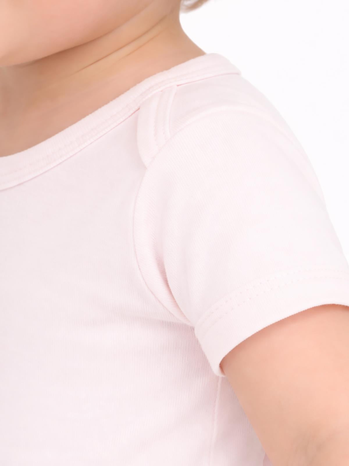 Civil Baby 3 lü Basıc Kısa Kol 0-36 Ay Çıtçıtlı Badi - Pudra