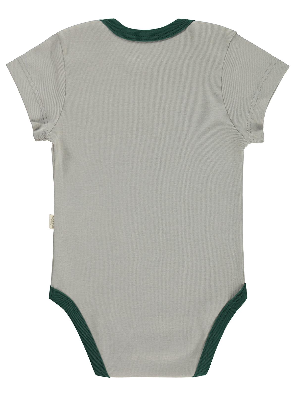 Civil Baby 5 li Araç Baskılı Çizgi Empirmeli Kısa Kol 0-36 Ay Çıtçıtlı Badi - Kırmızı