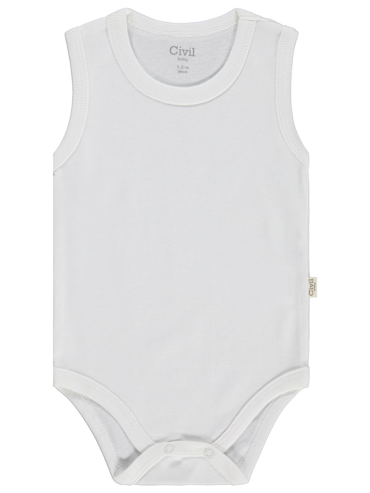Civil Baby 5 li Basıc Sıfır Kol 0-36 Ay Çıtçıtlı Badi - Kırmızı