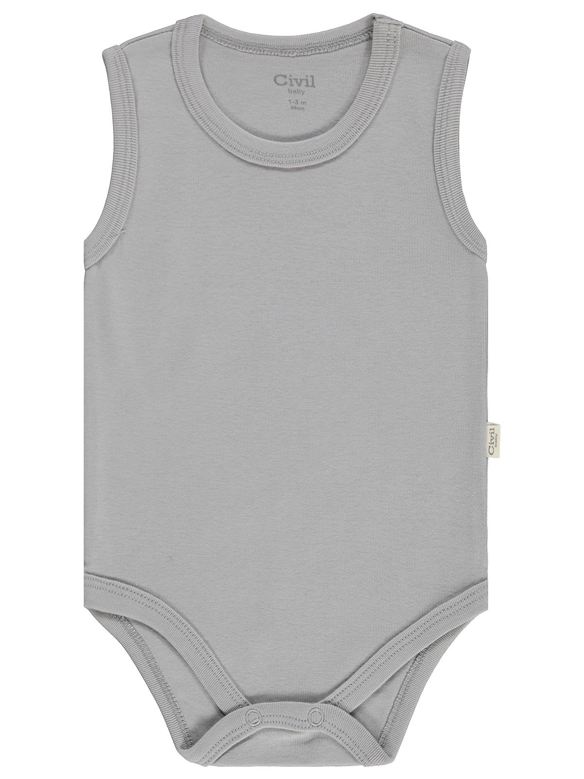 Civil Baby 5 li Basıc Sıfır Kol 0-36 Ay Çıtçıtlı Badi - Kırmızı