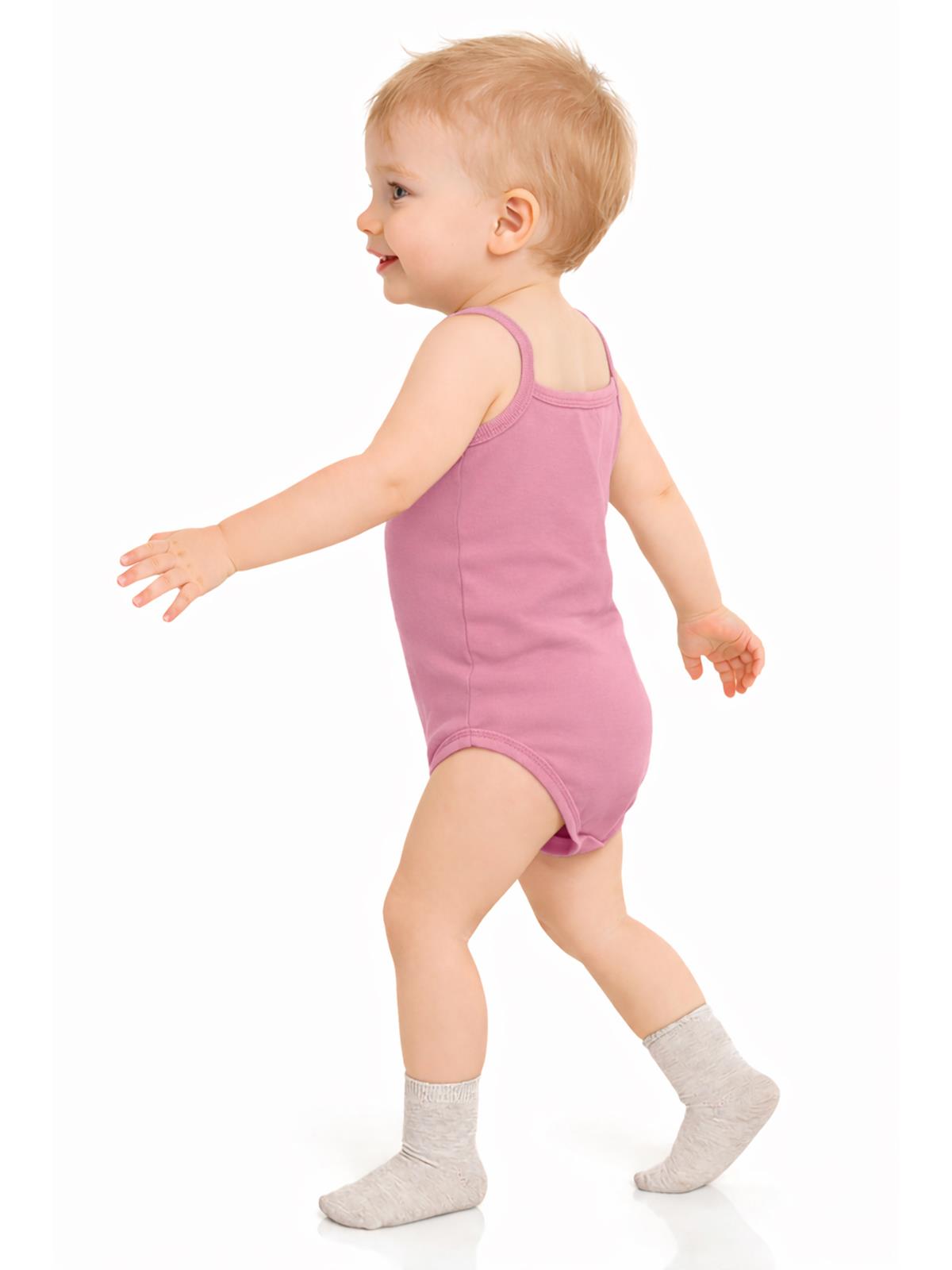 Civil Baby 5 li Basıc İp Askılı 0-36 Ay Çıtçıtlı Badi - Pembe