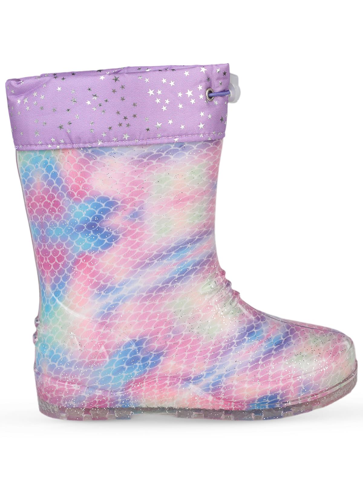 Civil Boots Simli Pul 30-36 Numara Yağmur Çizmesi - Lila