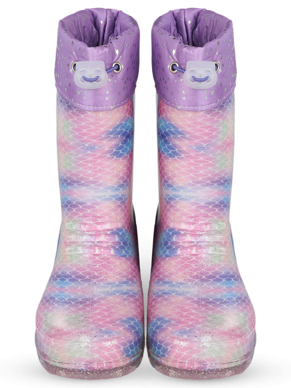Civil Boots Simli Pul 30-36 Numara Yağmur Çizmesi - Lila