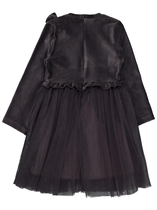 Civil Girls Fiyonklu 6-9 Yaş Elbise - Gri
