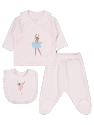 Civil Baby Balerin Nakışlı 0-1 Ay Zıbın Takımları - Pembe