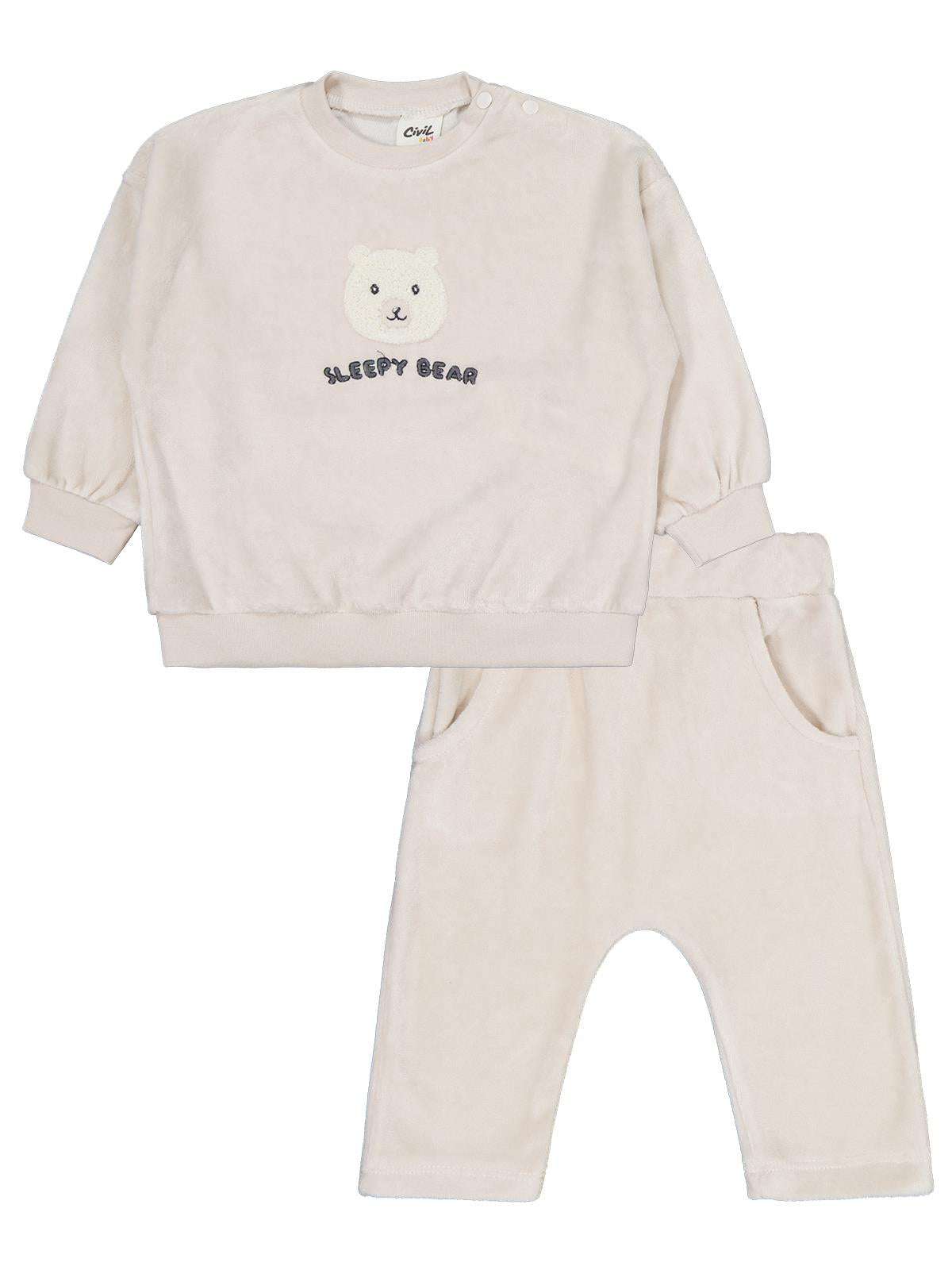 Civil Baby Sleepy Bear Ayıcık Nakışlı 6-18 Ay Takım - Bej