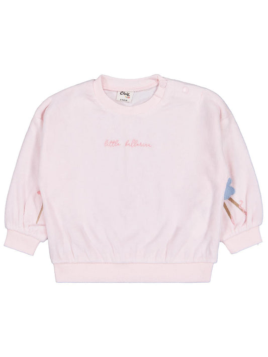 Civil Baby Balerin Nakışlı 6-18 Ay Sweatshirt - Pembe
