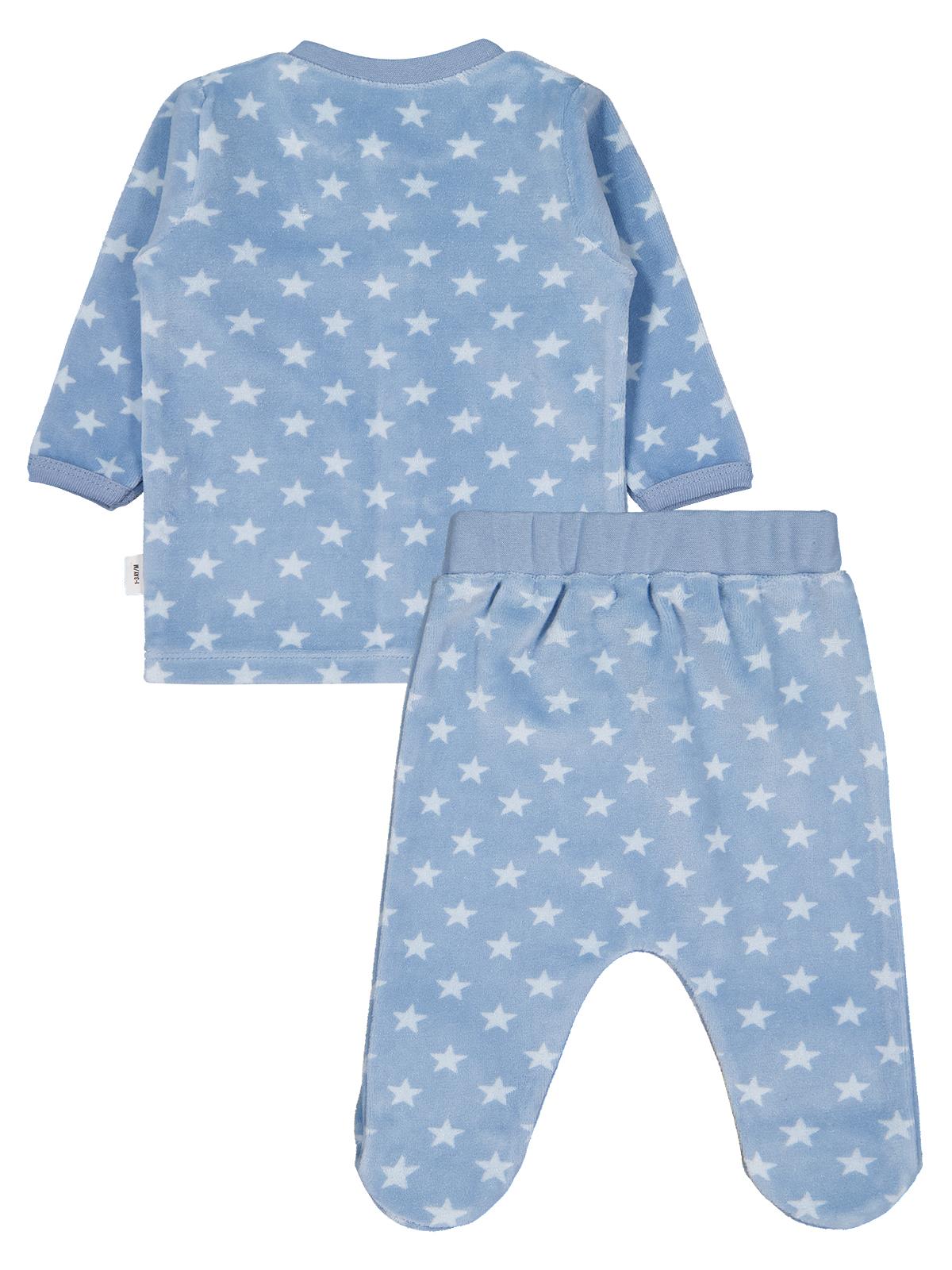 Civil Baby Yıldız Empirme ve Fok Nakışlı 1-9 Ay Pijama Takımı - Mavi