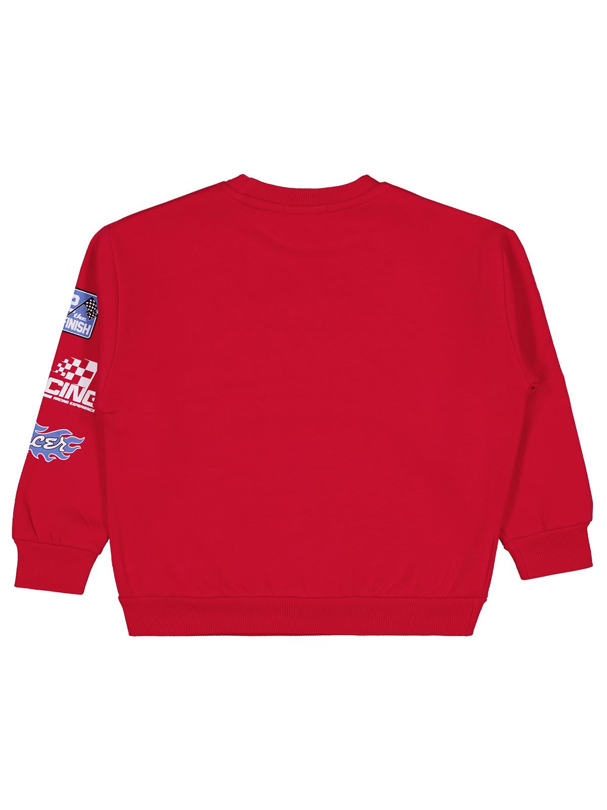 Civil Erkek Çocuk Super 92 Baskılı Sweatshirt | 3 İp Uzun Kol | Okul Kreş ve Günlük Kullanım - Kırmızı