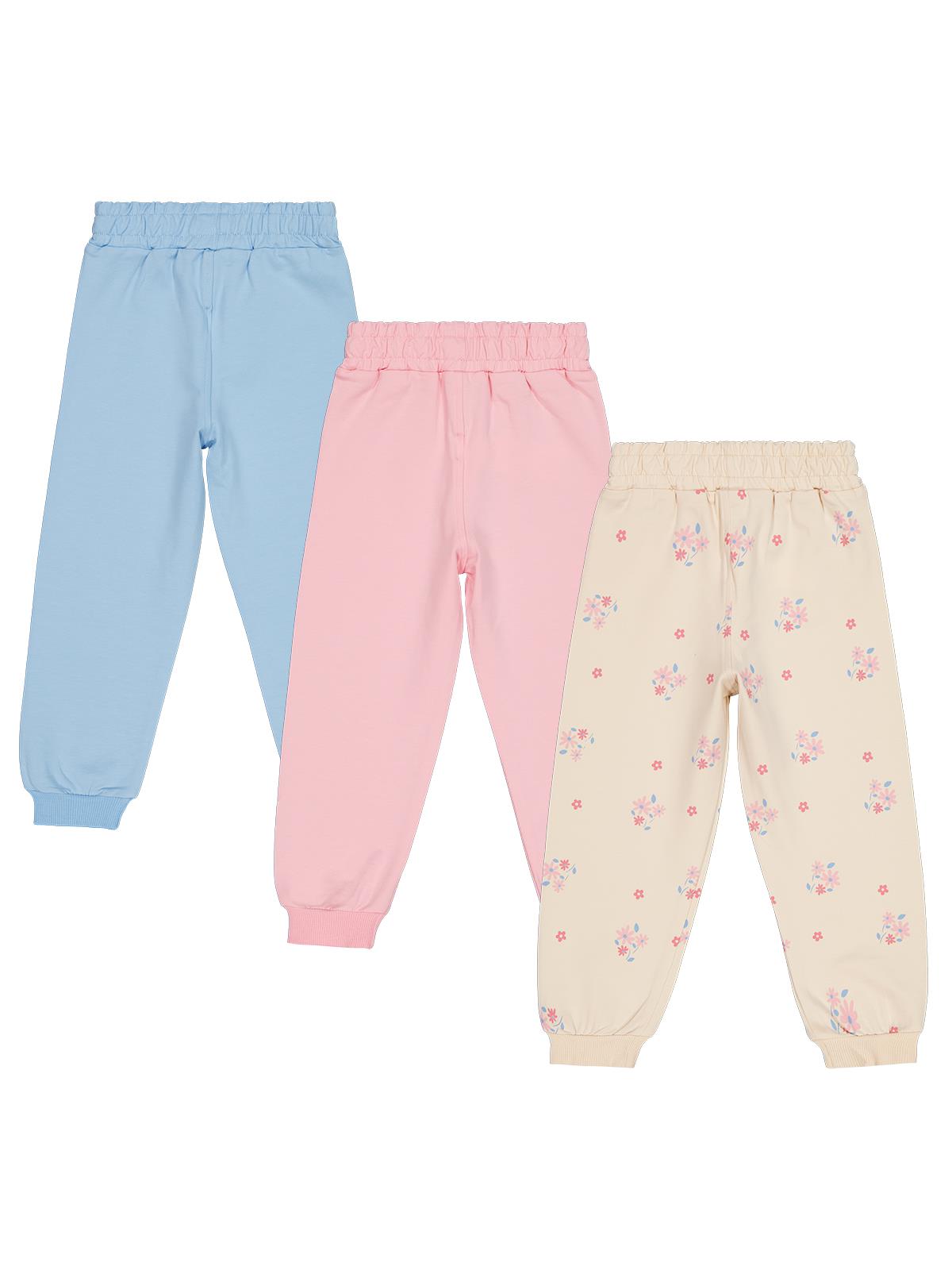 Civil Girls Tavşan Baskılı 3'lü Set 2-5 Yaş Eşofman Altı - Standart