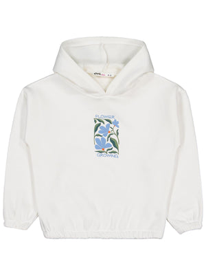 Civil Girls Flower Baskılı 6-9 Yaş Sweatshirt - Ekru