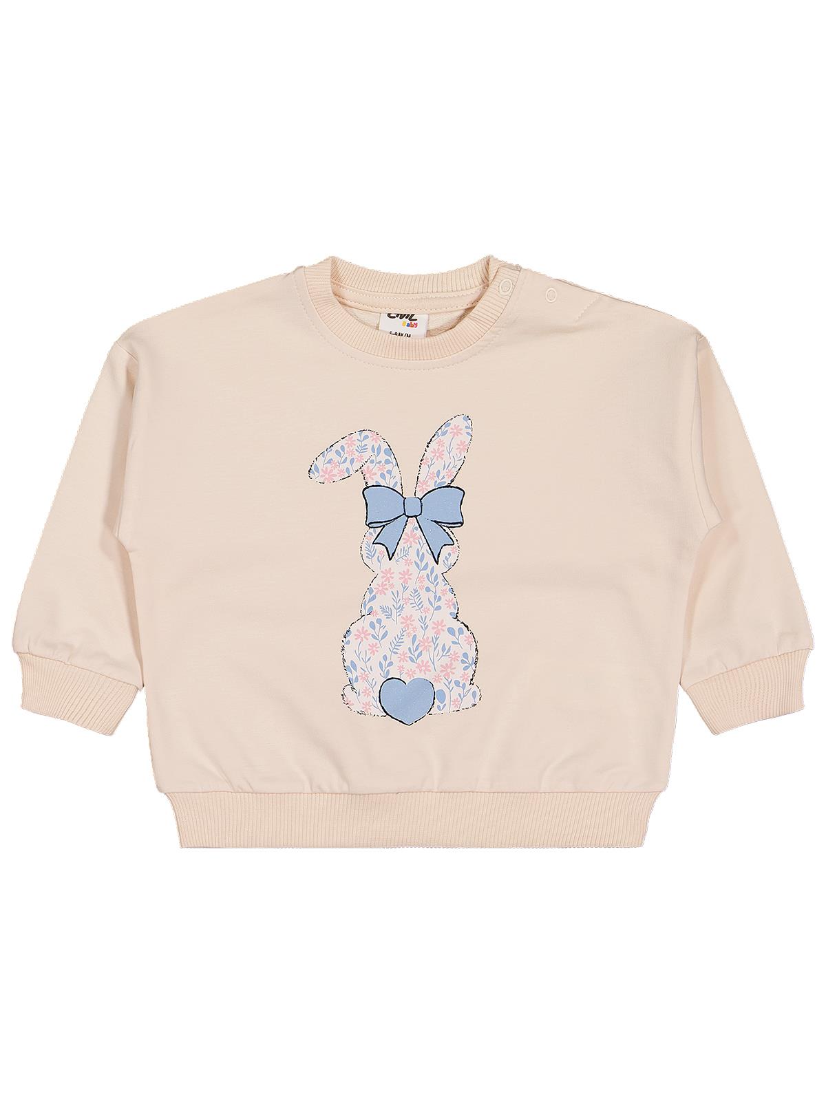 Civil Baby Tavşan Baskılı 3'lü Set 6-18 Ay Sweatshirt