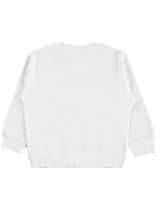 Civil Girls Kız Çocuk Kediler Baskılı Sweatshirt | İnterlok Uzun Kol | Okul Kreş ve Günlük Kullanım - Ekru