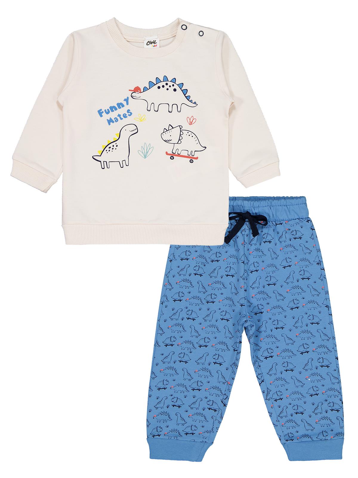 Civil Baby Dinazor Baskılı 2'li Set 6-18 Ay Takım