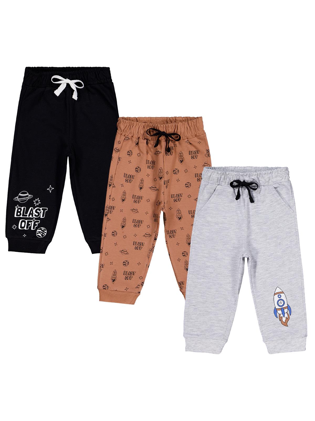 Civil Baby Astronot Baskılı 3'lü Set 6-18 Ay Tek Alt Bebe