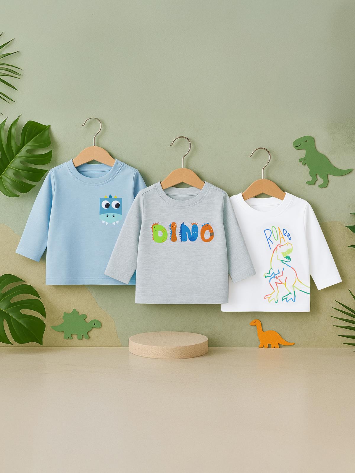 Civil Baby Dıno Baskılı 3'lü Set 6-18 Ay Sweatshirt