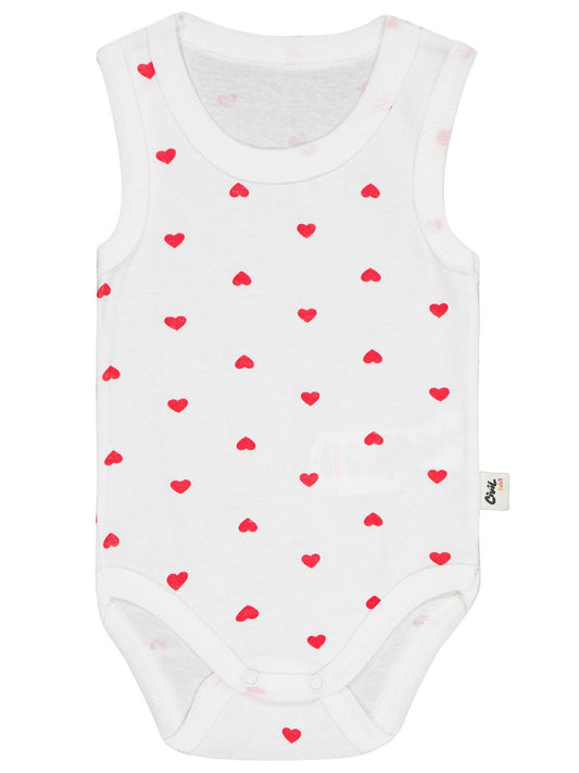 Civil Baby Kalp Baskılı 1-36 Ay Çıtçıtlı Badi - Ekru