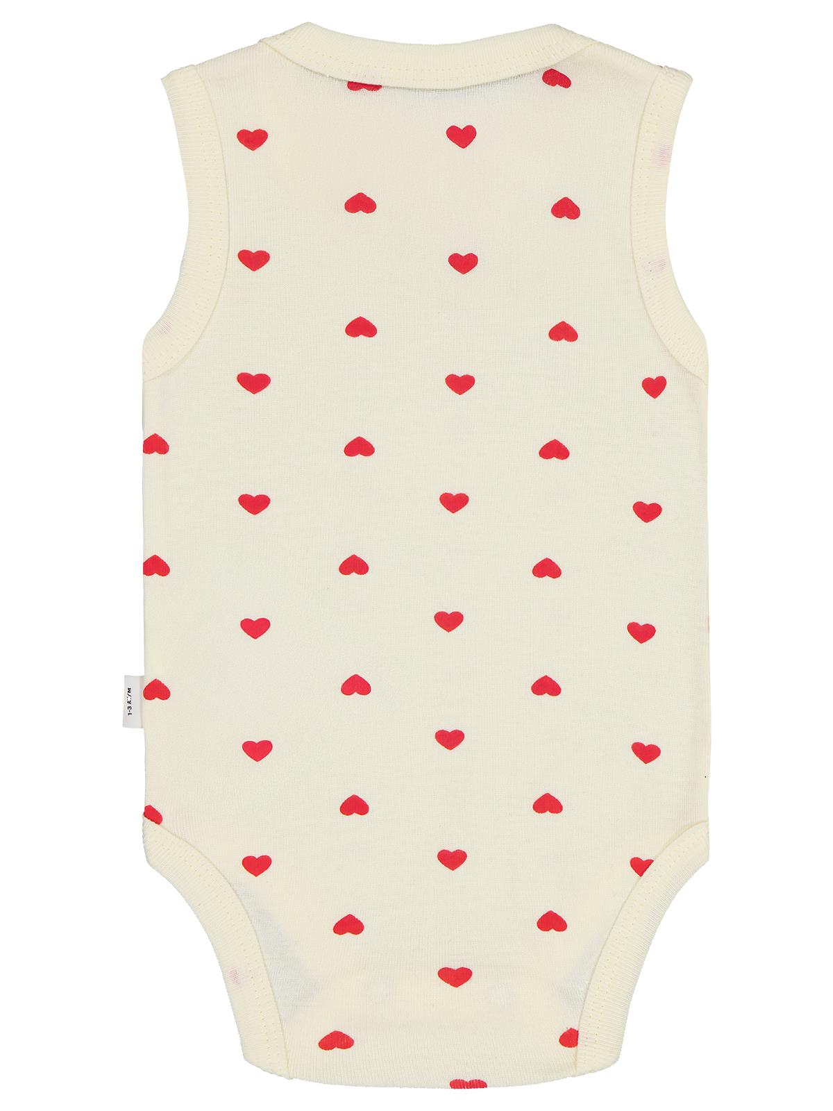 Civil Baby Kalp Baskılı 1-36 Ay Çıtçıtlı Badi - Sarı