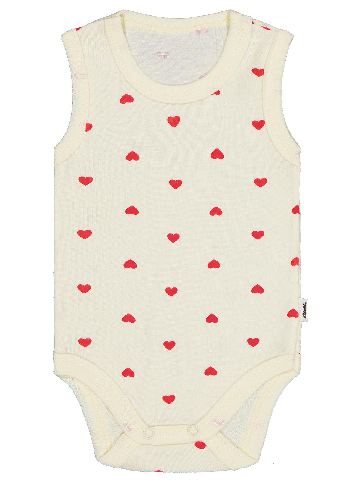 Civil Baby Kalp Baskılı 1-36 Ay Çıtçıtlı Badi - Sarı