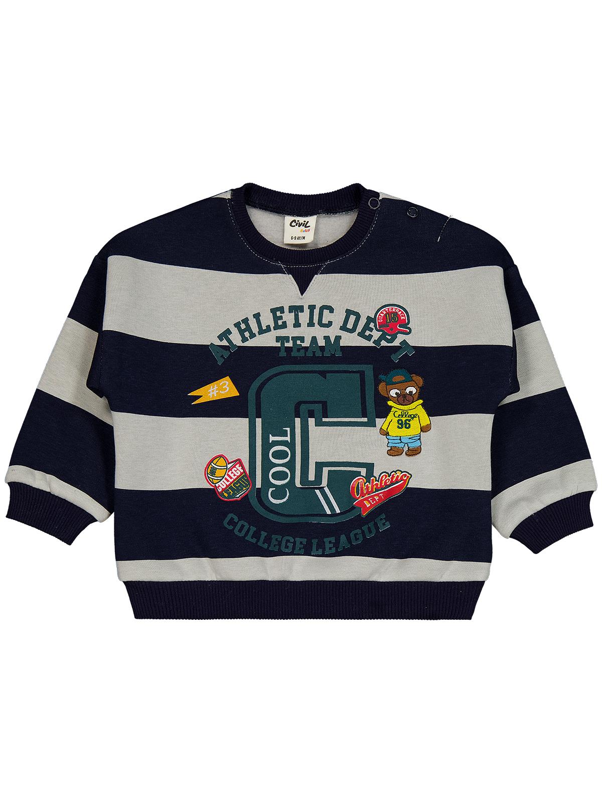 Civil Baby Çizgili 6-18 Ay Takım - Lacivert