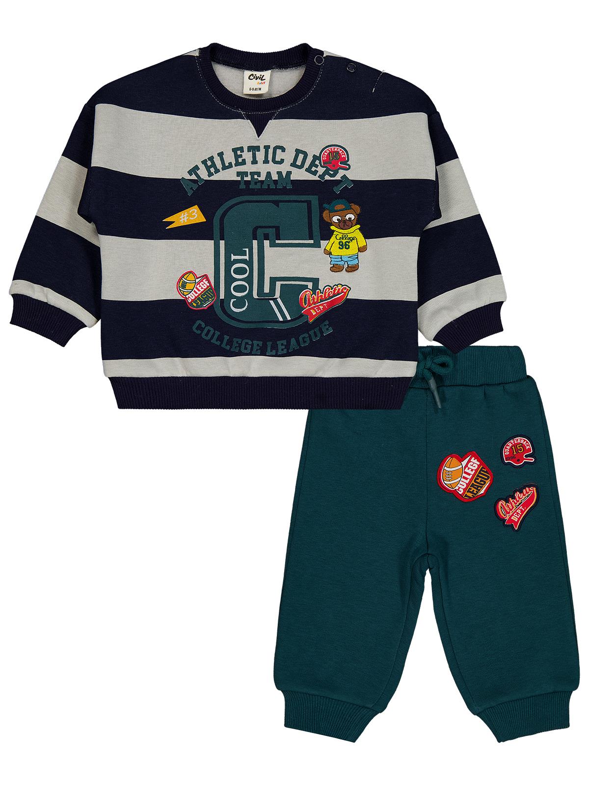 Civil Baby Çizgili 6-18 Ay Takım - Lacivert
